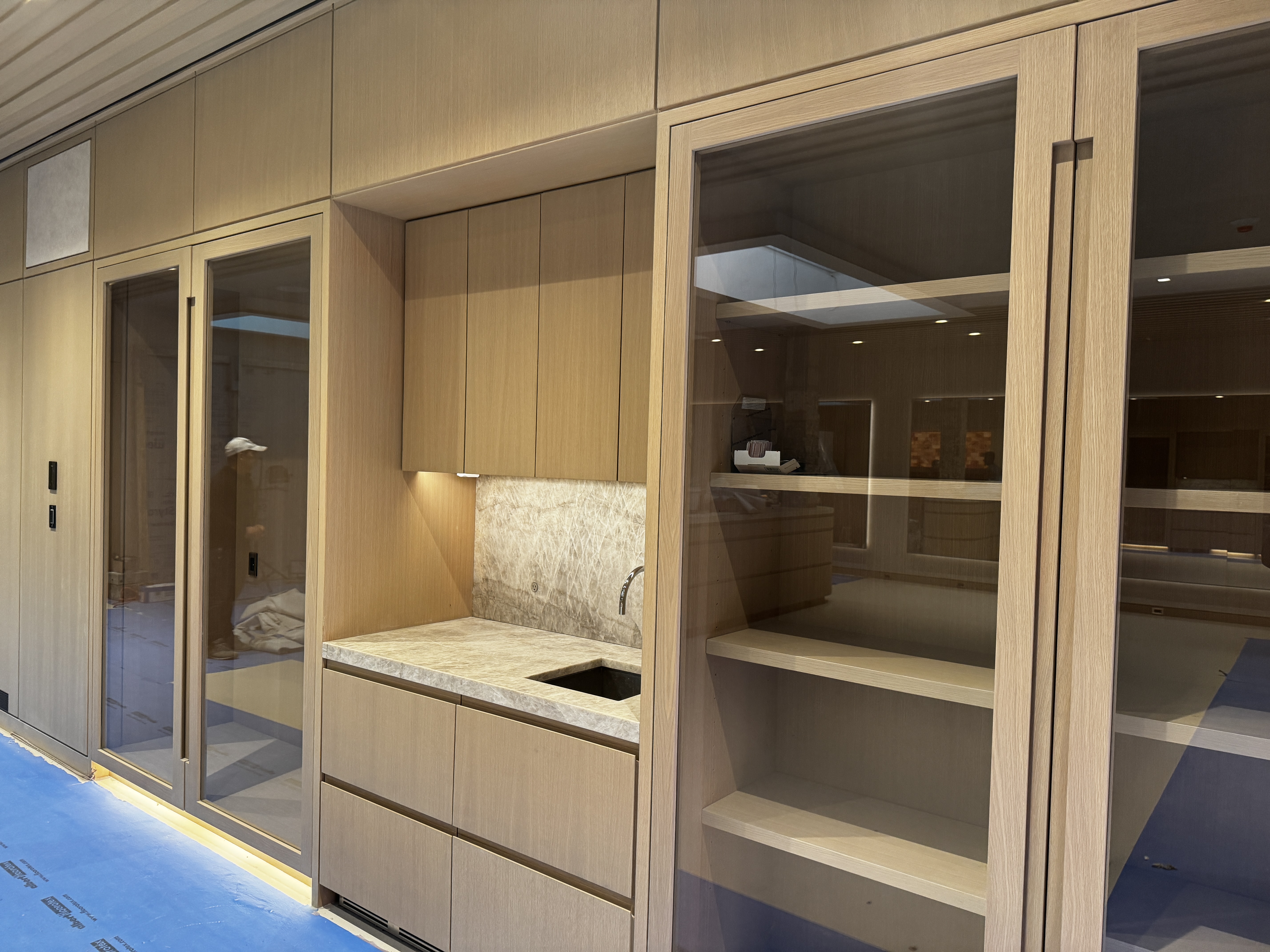 Glass-Door Built-In Cabinetry